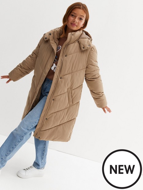 new-look-915-girls-camel-hooded-midi-padded-jacket