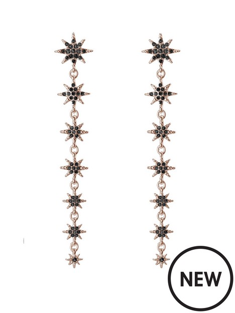 lipsy-rose-gold-plated-jet-crystal-star-linear-drop-earrings