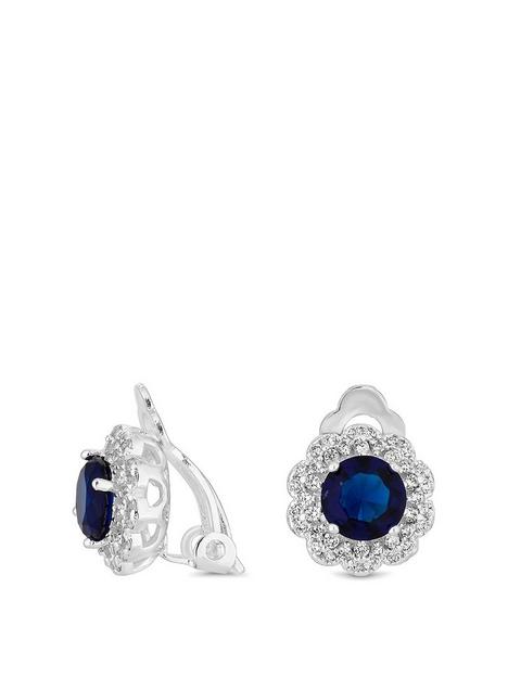 jon-richard-montana-flower-clip-on-blue-cubic-zirconia-earrings