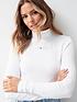  image of tommy-jeans-essential-rib-turtleneck-long-sleeve-top-white