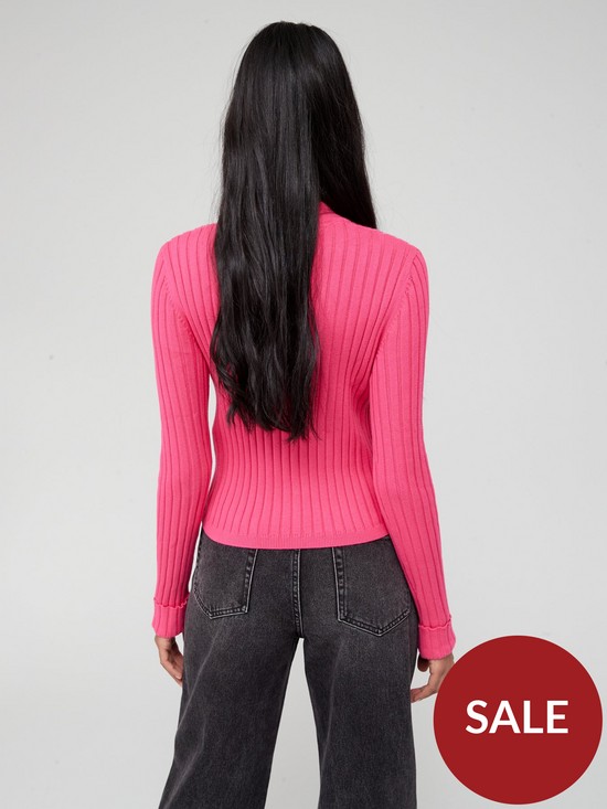 stillFront image of tommy-jeans-boxy-rib-sweater-pink