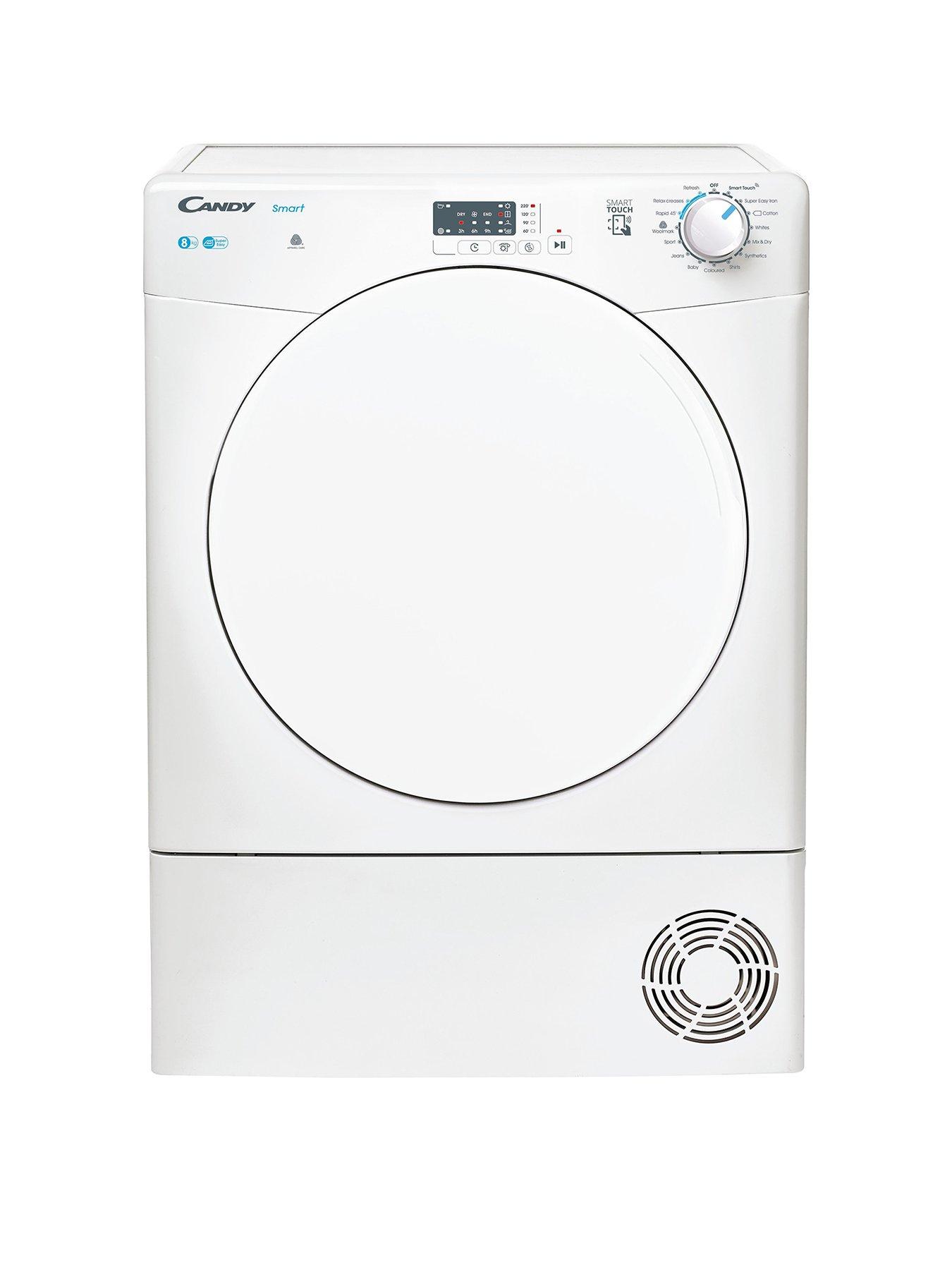 Candy Smart CSEC8LF-80 8kg Load Freestanding Condenser Tumble Dyer, Sensor Dry, Smart enabled, 14 Programmes - White