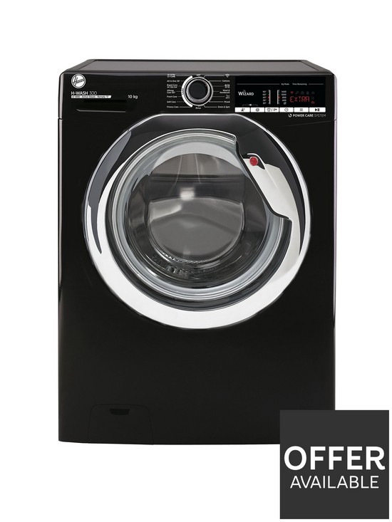 front image of hoover-h-wash-300-freestanding-washing-machine-h3ws4105tacb-10kg-load-1400-spin-black