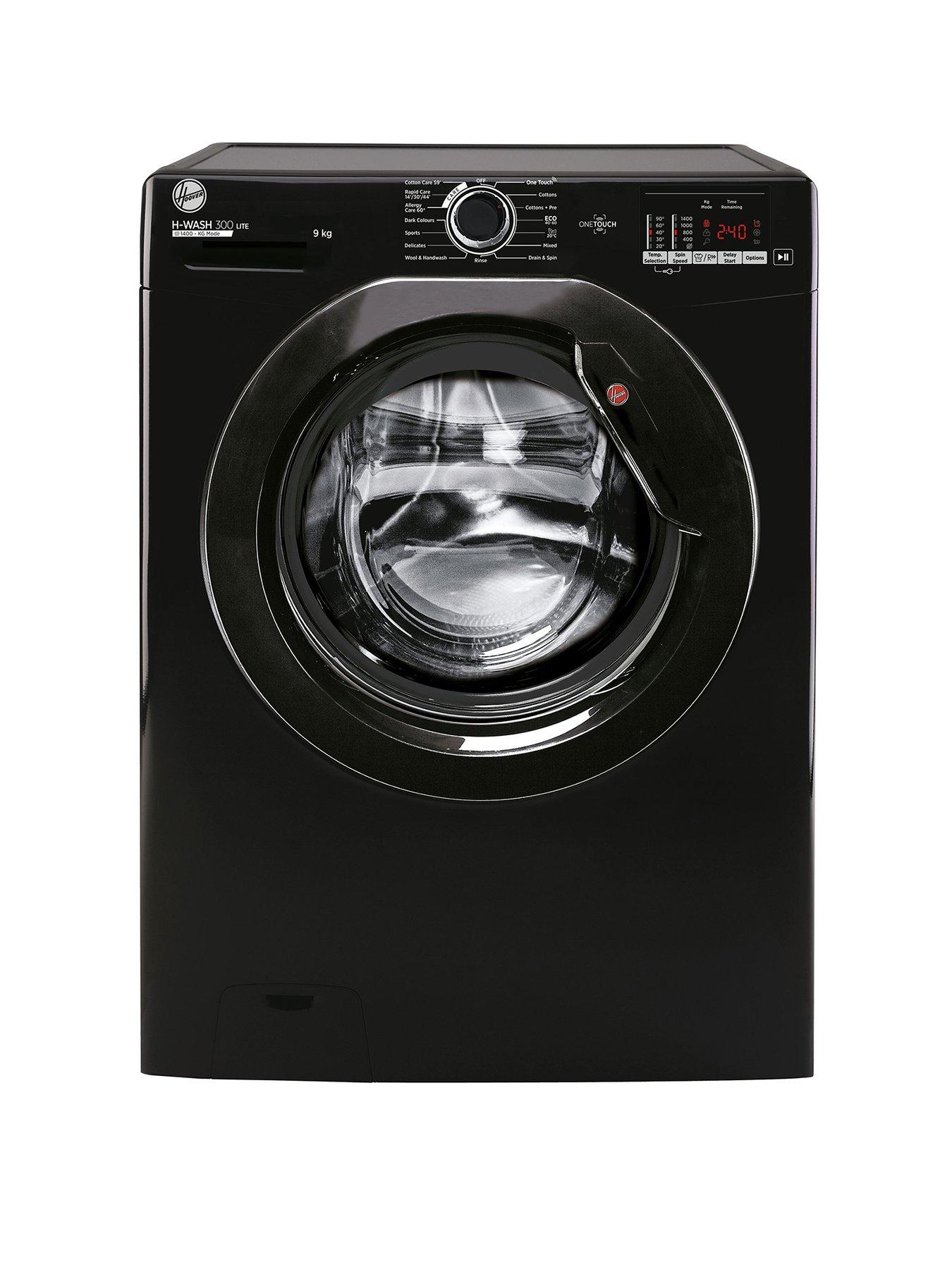 undefined H-Wash 300 H3W492DBBE 9kg Load, 1400 Spin Freestanding Washing Machine - Black