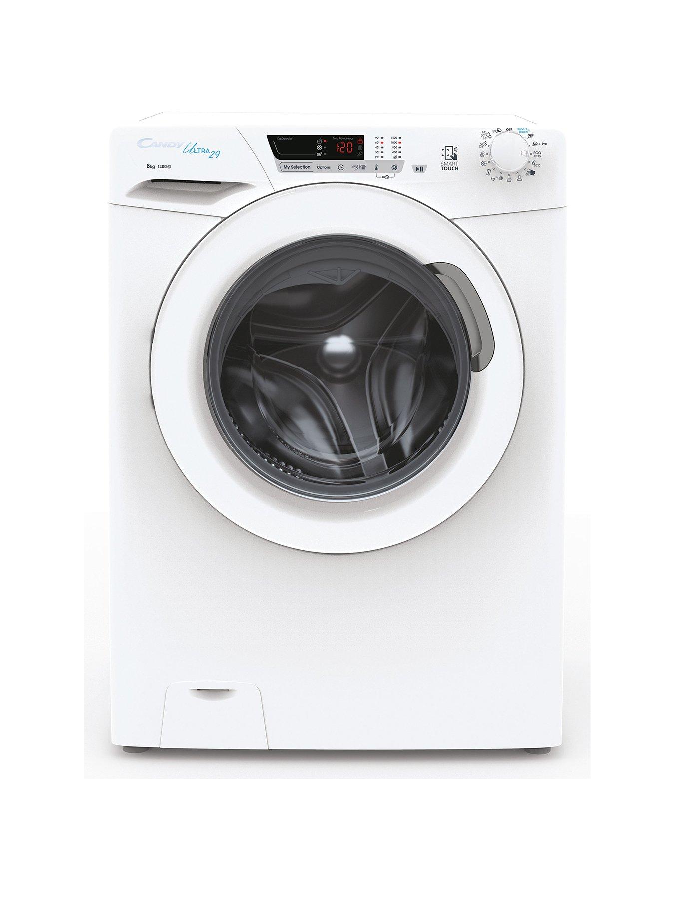  image of candy-ultra-hcu1482de-8kg-load-1400rpm-spinnbspfreestanding-washing-machine-android-app-enabled-eco-cycles-water-amp-energy-auto-sensing-white
