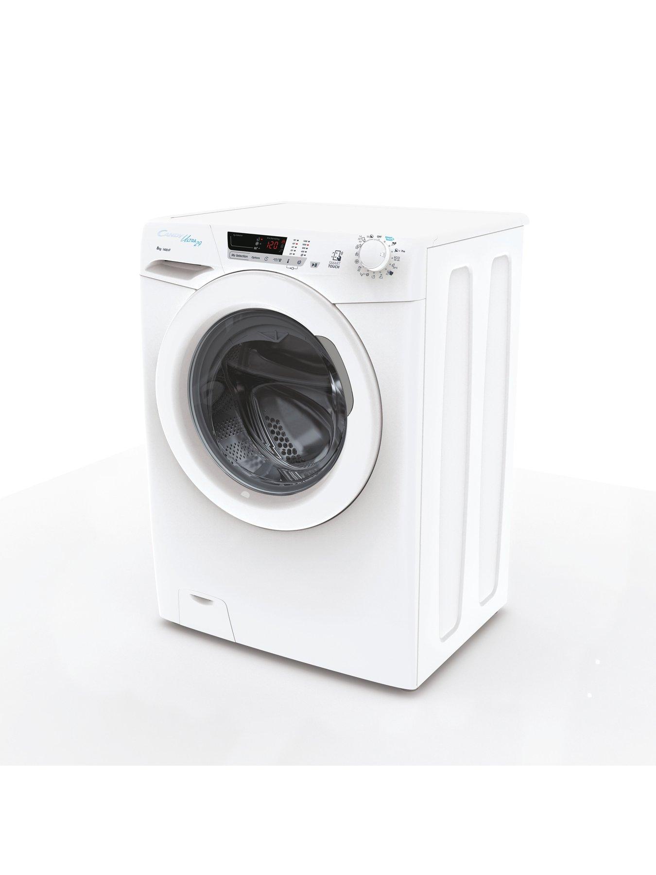  image of candy-ultra-hcu1482de-8kg-load-1400rpm-spinnbspfreestanding-washing-machine-android-app-enabled-eco-cycles-water-amp-energy-auto-sensing-white