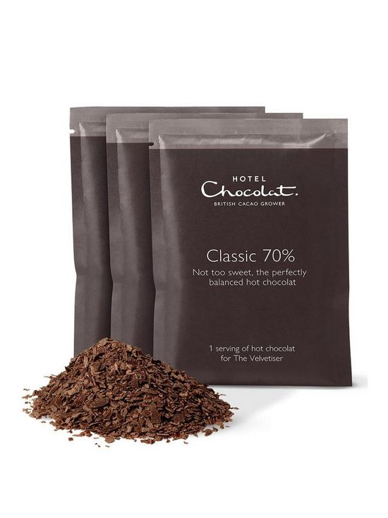 front image of hotel-chocolat-20-pack-classic-70-dark-hot-chocolate-sachets