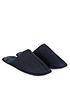  image of totes-suedette-mule-slippers-with-check-lining-navy