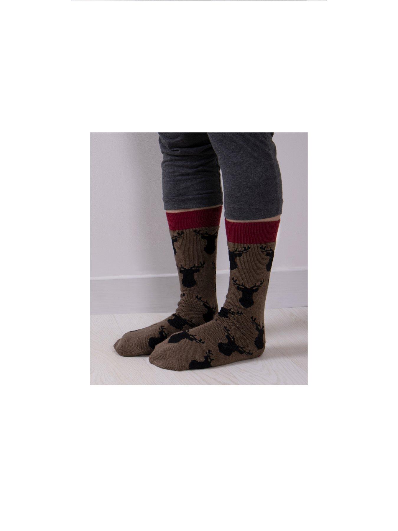 TOTES Mens Original Novelty Slipper Socks Brown