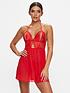  image of ann-summers-bodywear-diamond-kiss-chemise-bright-red