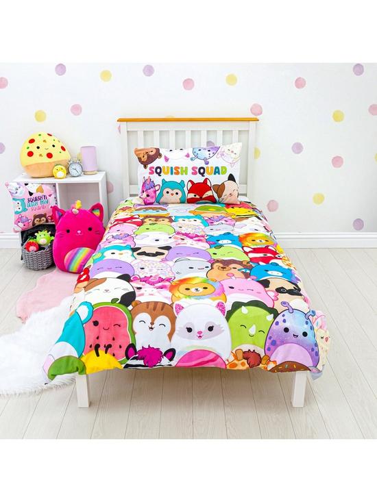 front image of squishmallows-jazzy-single-panel-duvet-set-double-sided-multi