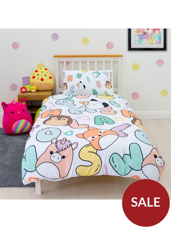 front image of squishmallows-chill-single-rotary-duvet-cover-set-multi