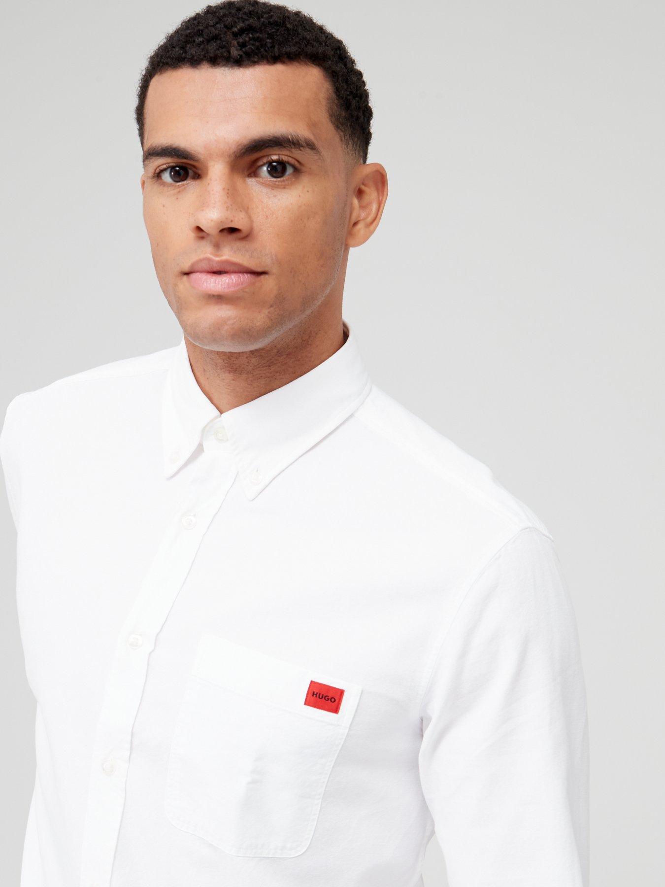  image of hugo-evito-slim-fit-long-sleeve-shirt-white
