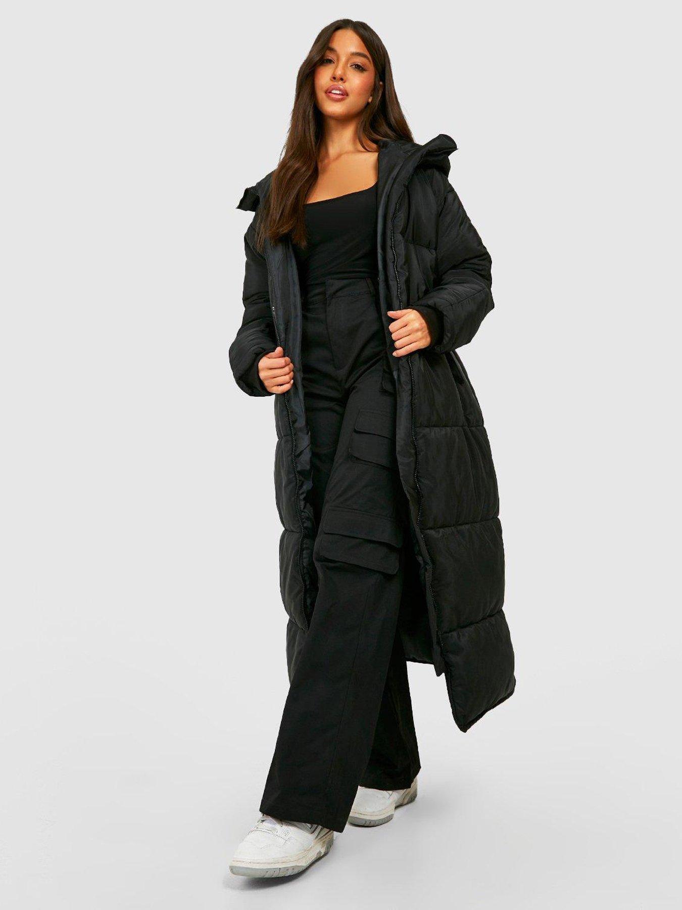 Boohoo longline padded clearance coat