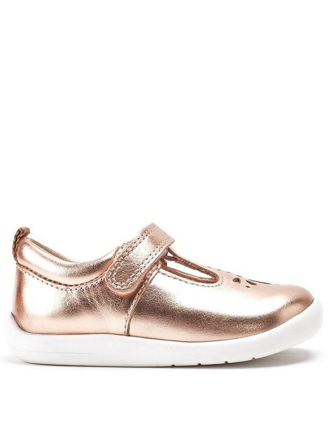 start-rite-girlsnbsppuzzlenbsp-metallic-leather-easy-riptape-t-barnbspfirst-party-shoes-rose-gold