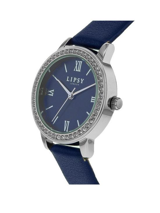stillFront image of lipsy-navy-strap-watch-with-navy-dial
