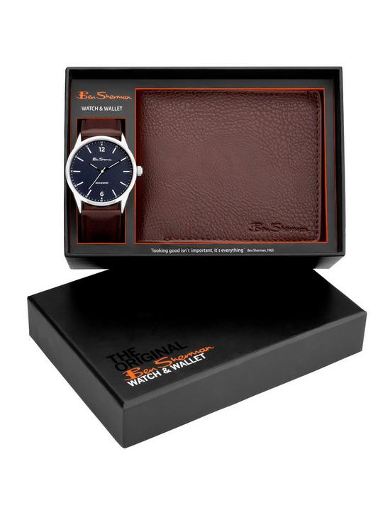 front image of ben-sherman-brown-watch-and-wallet-gift-set