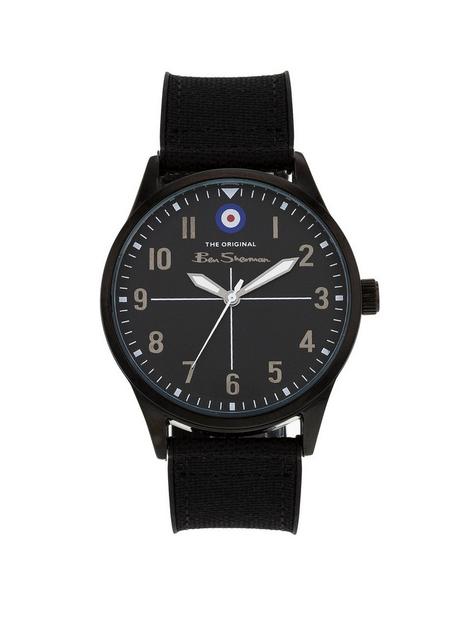 ben-sherman-black-nylon-strap-watch-with-black-dial