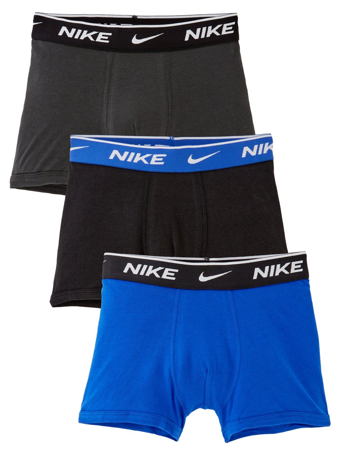 Nike Junior Boys 3 Pack Boxer Brief Underwear - Blue