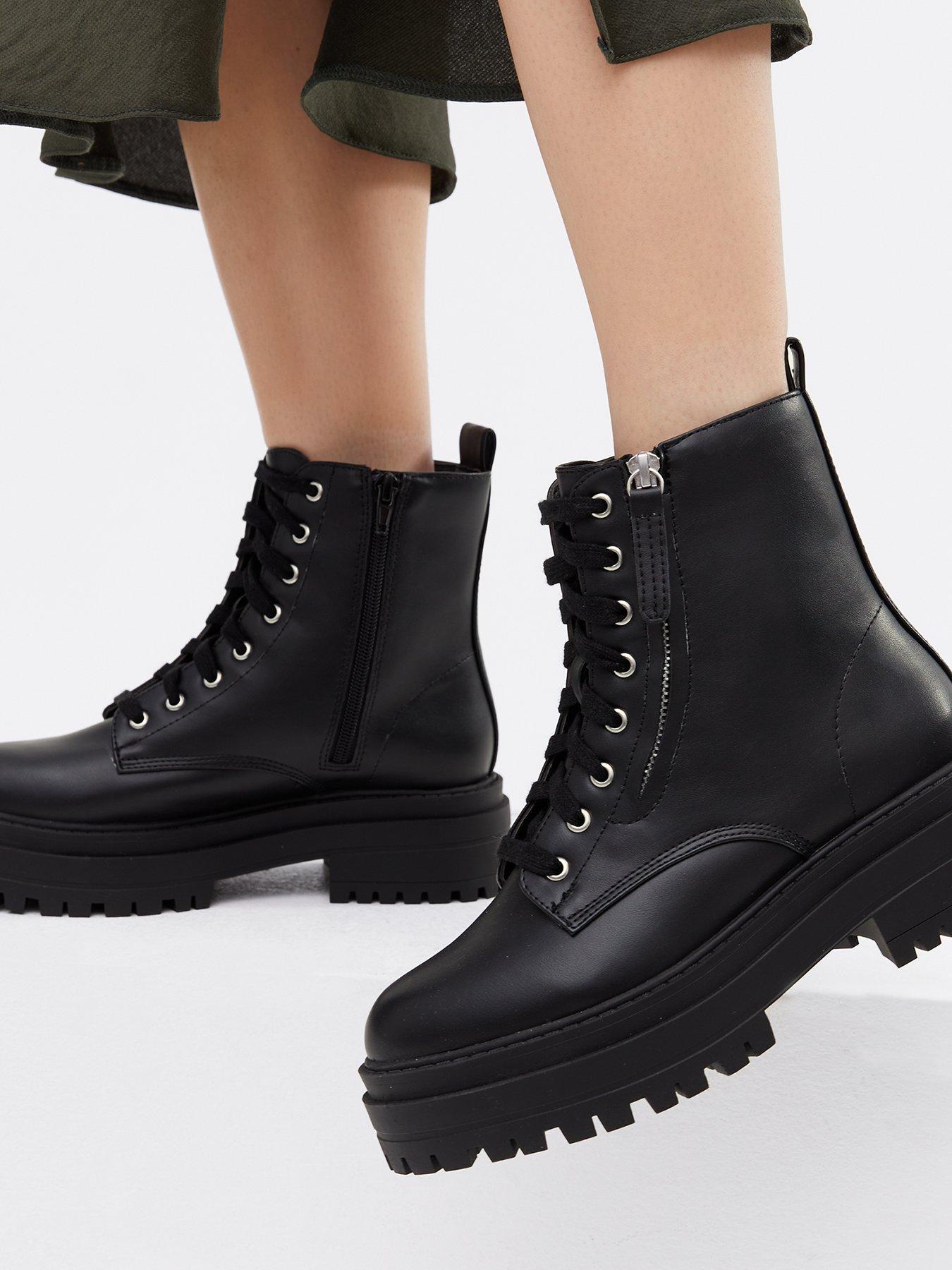 new look zip front boots