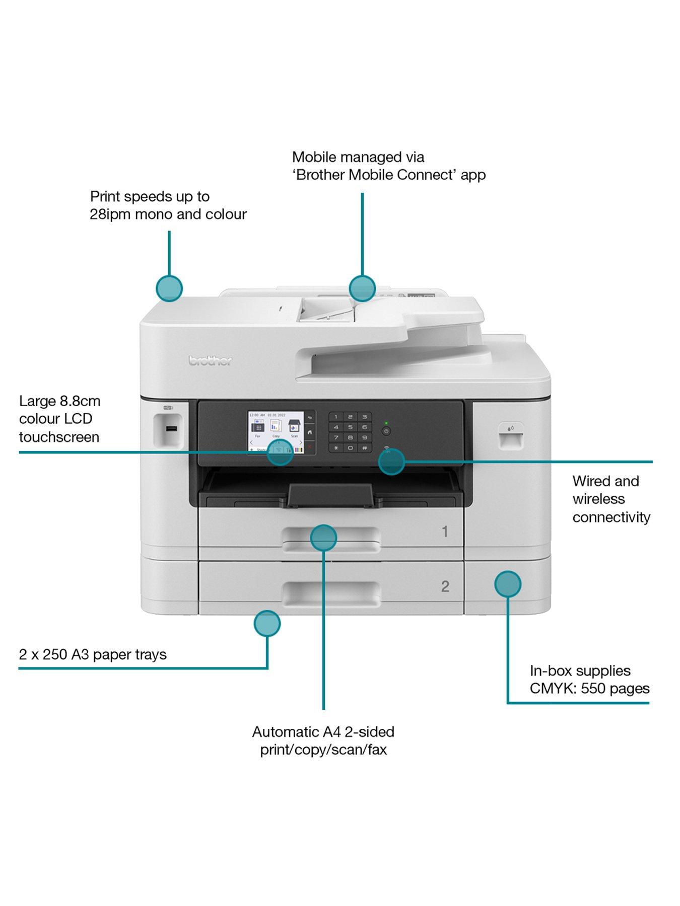 Brother MFCJ5740DW Wireless allinone A4 Inkjet Printer with A3 print