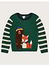  image of monsoon-boys-woodland-animals-knitted-jumper-green