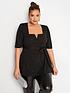  image of yours-party-notch-neck-peplum-top-black
