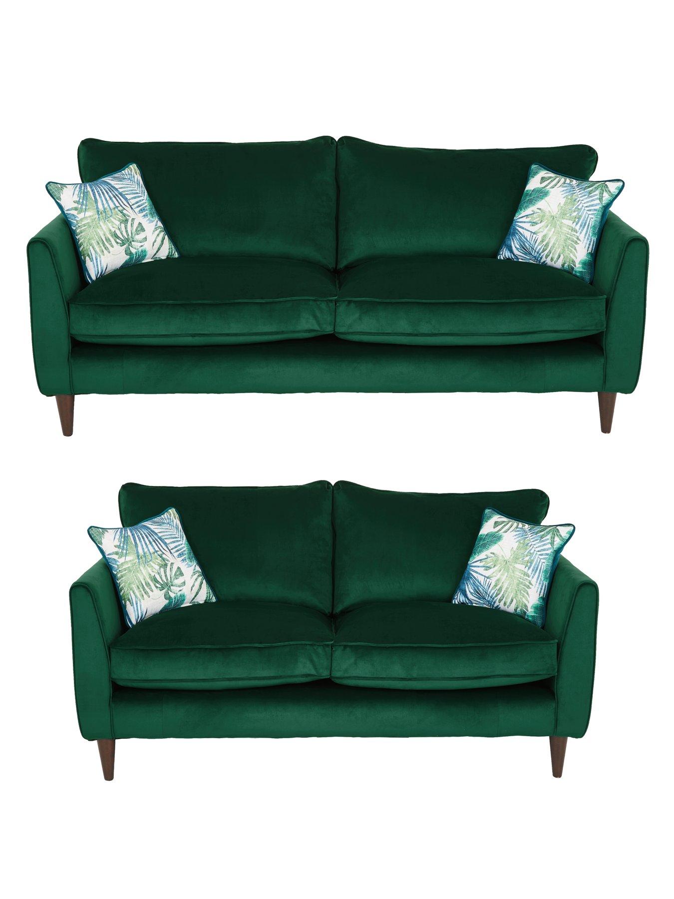 Very Home Pasha Fabric 3 Seater + 2 Seater Sofa Set (Buy and SAVE!) - Teal - Made to order in the UK