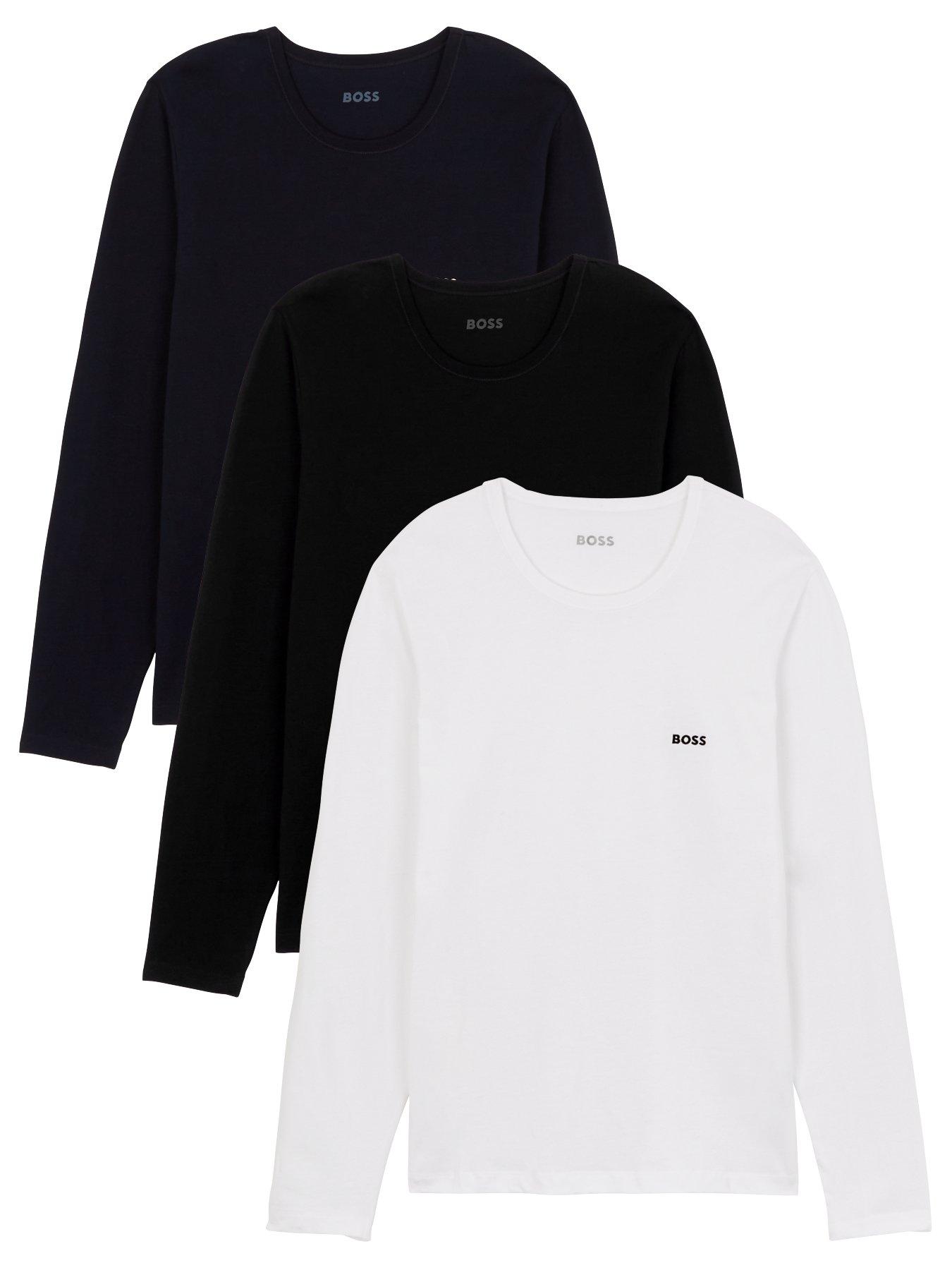 BOSS Bodywear Long Sleeve Lounge T-Shirts (3 Pack) - Multi