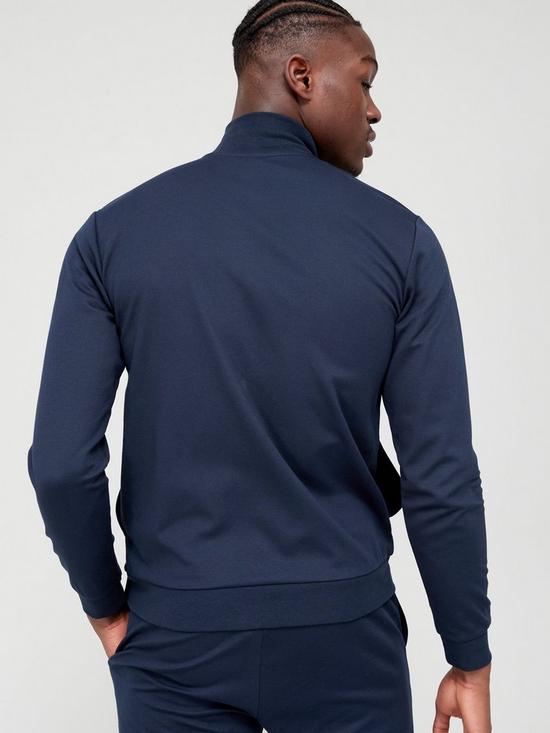 stillFront image of boss-bodywear-tracksuit-lounge-jacket-dark-blue