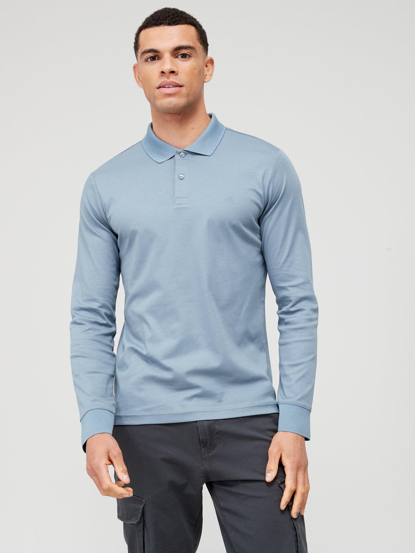 Calvin klein long sleeve polo clearance shirt