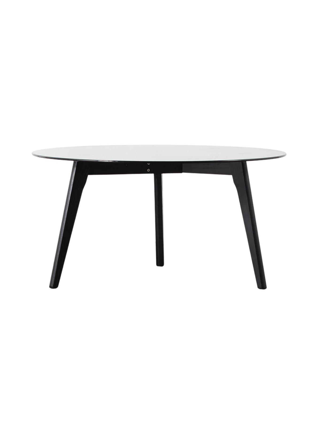  image of gallery-simard-round-glass-topnbspcoffee-table-black