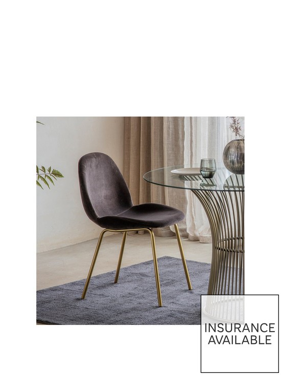 front image of gallery-pair-of-cruzon-velvet-chairs-petrol-chocolate-brown