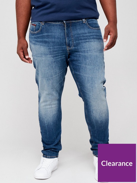 front image of tommy-jeans-scanton-plus-slim-fit-jeans-dark-wash