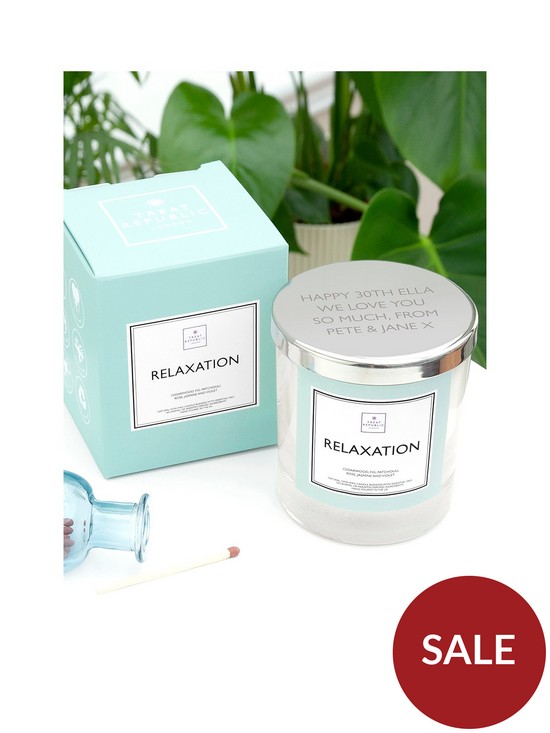 front image of treat-republic-personalised-relaxation-scented-candle