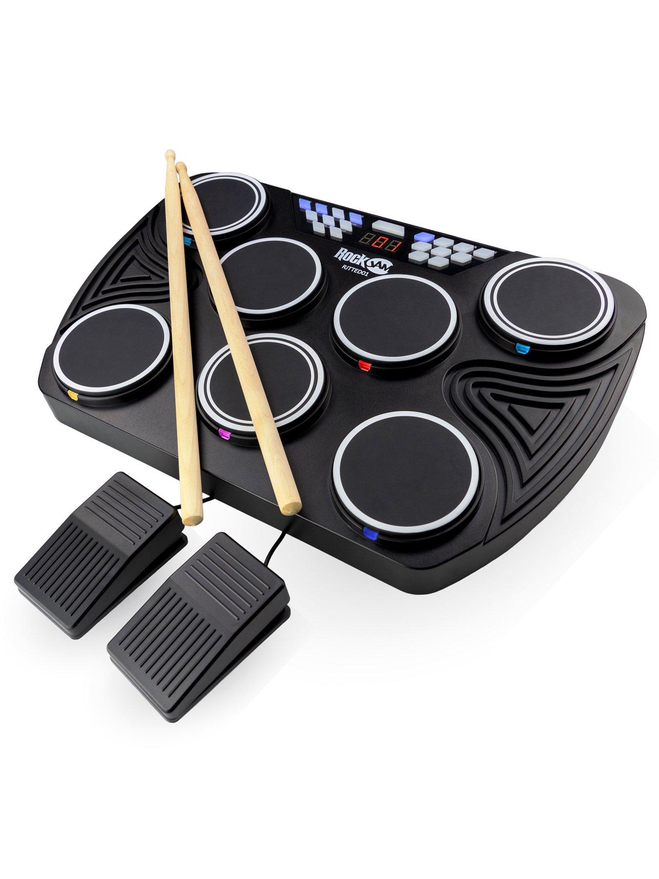  image of rockjam-tabletop-7-pad-electronic-midi-bluetooth-drum-kit