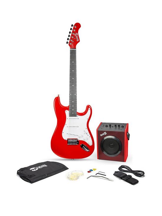 front image of rockjam-full-size-electric-guitar-super-kit-rjeg06-red
