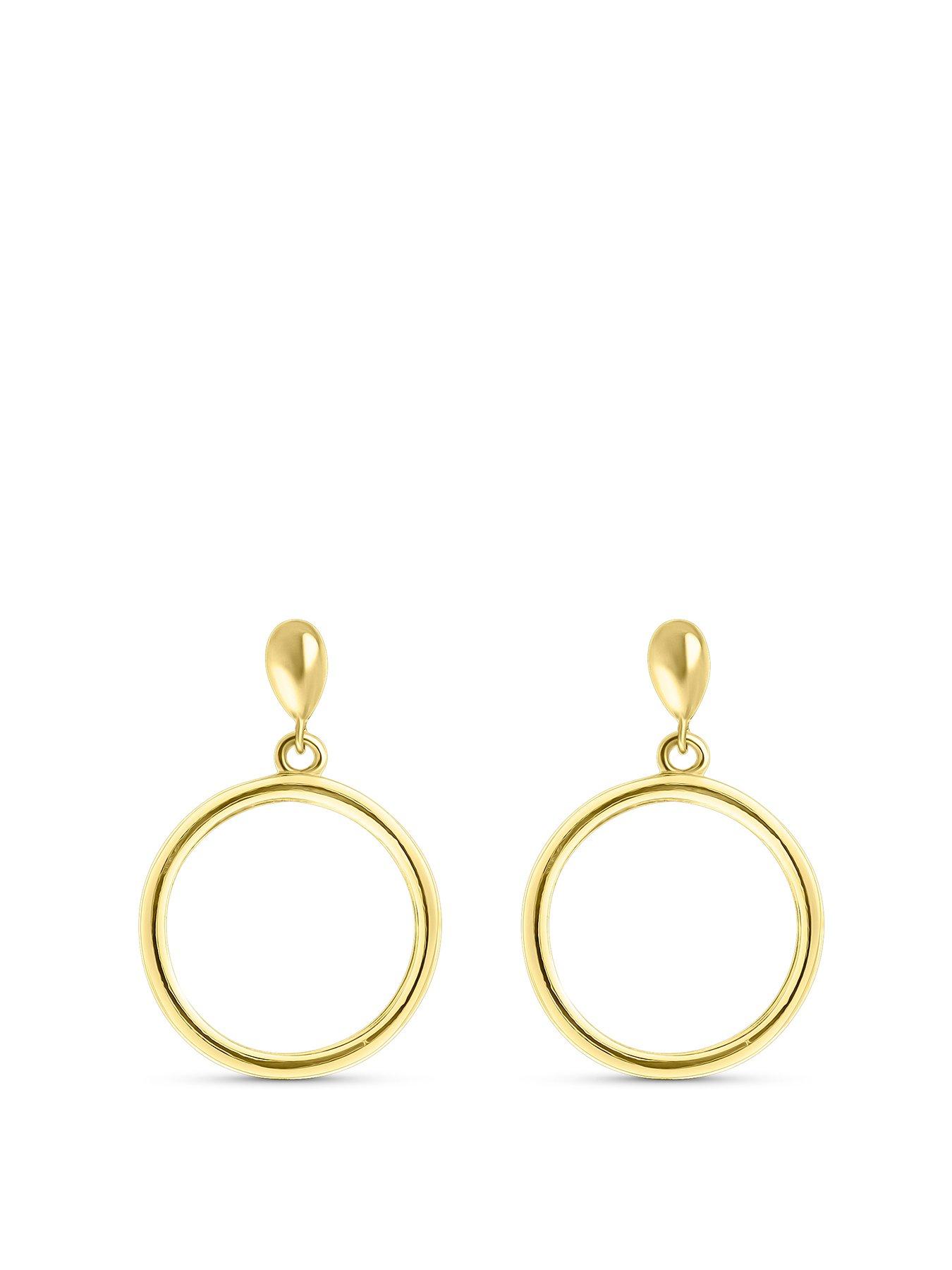 the-love-collection-sterling-silver-gold-plated-circle-swirl-stud-earrings