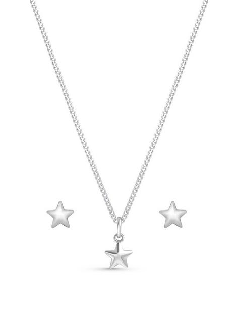 the-love-silver-collection-childrens-sterling-silver-star-stud-4mm-earring-and-6mm-pendant-set