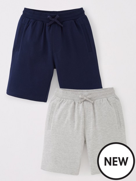 everyday-boys-cotton-rich-essential-jogger-shorts-2-pack-navygrey