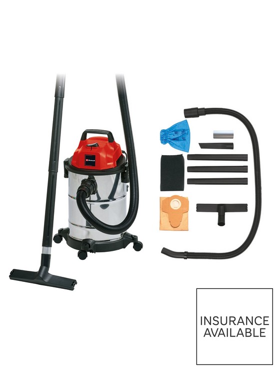 stillFront image of einhell-classic-1250w-20-litre-stainless-steel-wet-amp-dry-vac