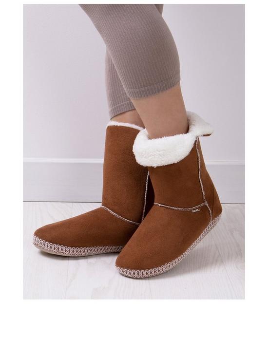 stillFront image of totes-suedette-boot-slippers
