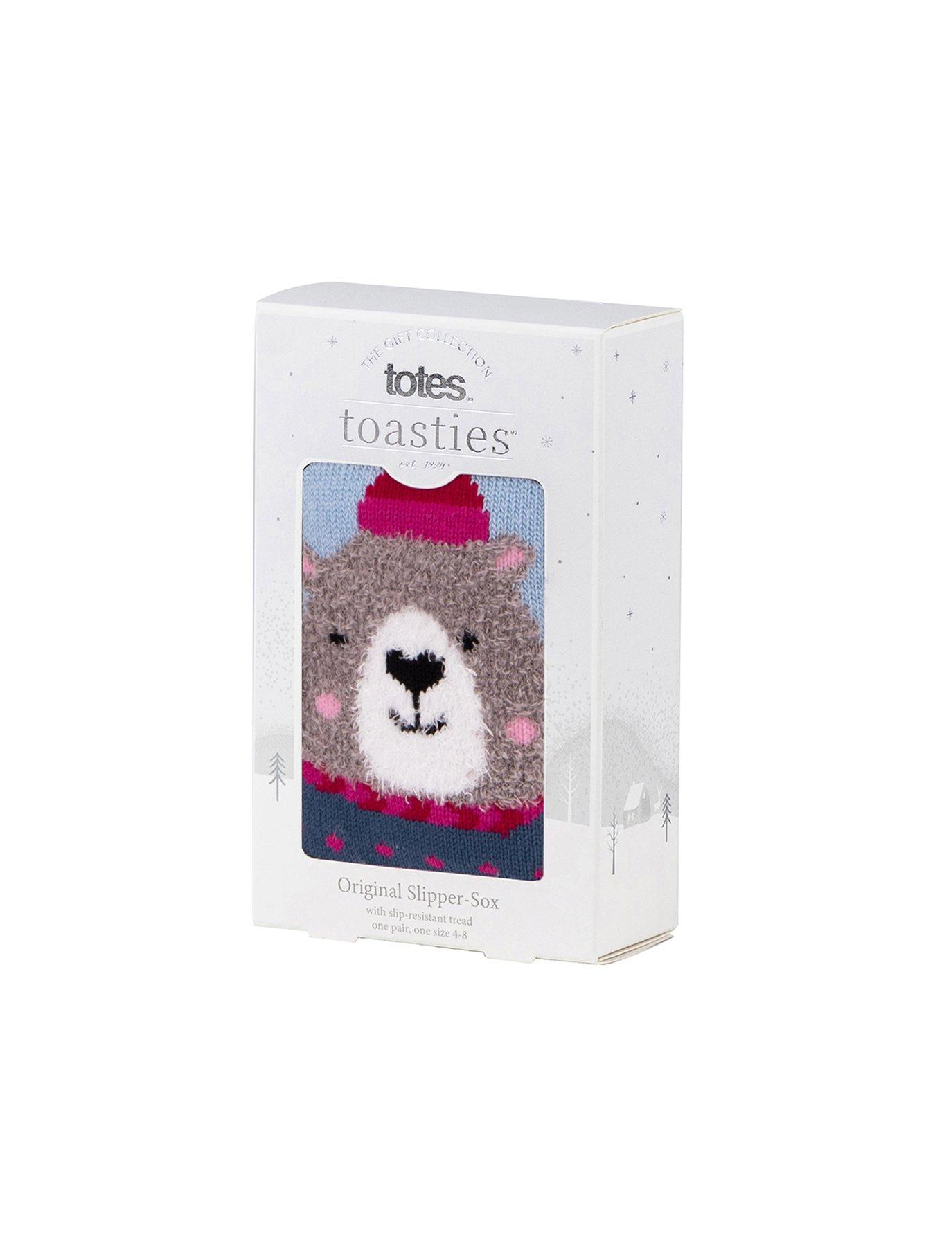  image of totes-ladies-single-original-slipper-socks-bear-multi