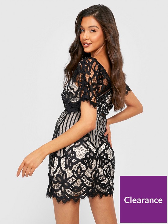 stillFront image of boohoo-boutique-all-over-lace-bodycon-dress-black