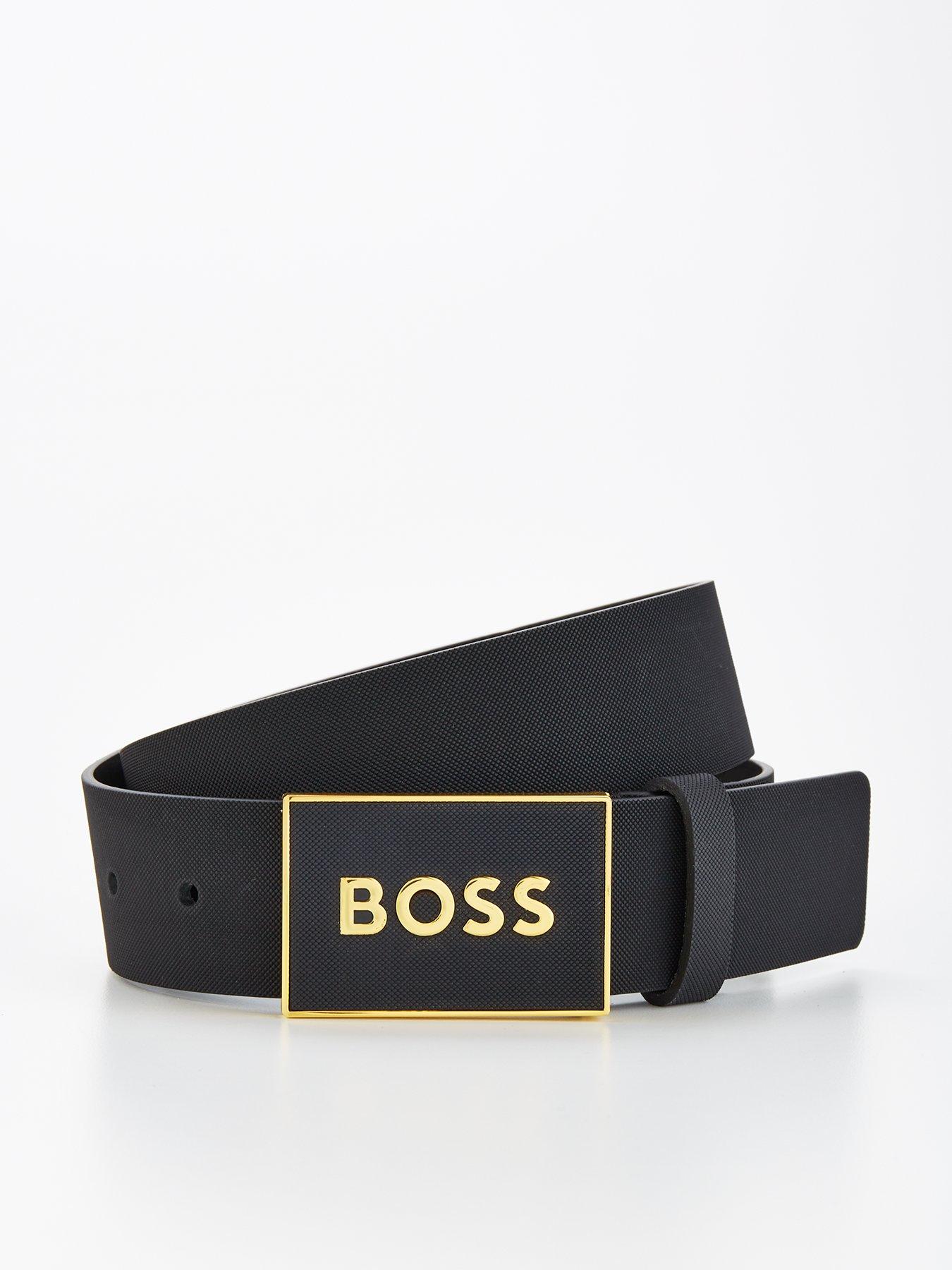 BOSS Icon Plaque Belt - Black