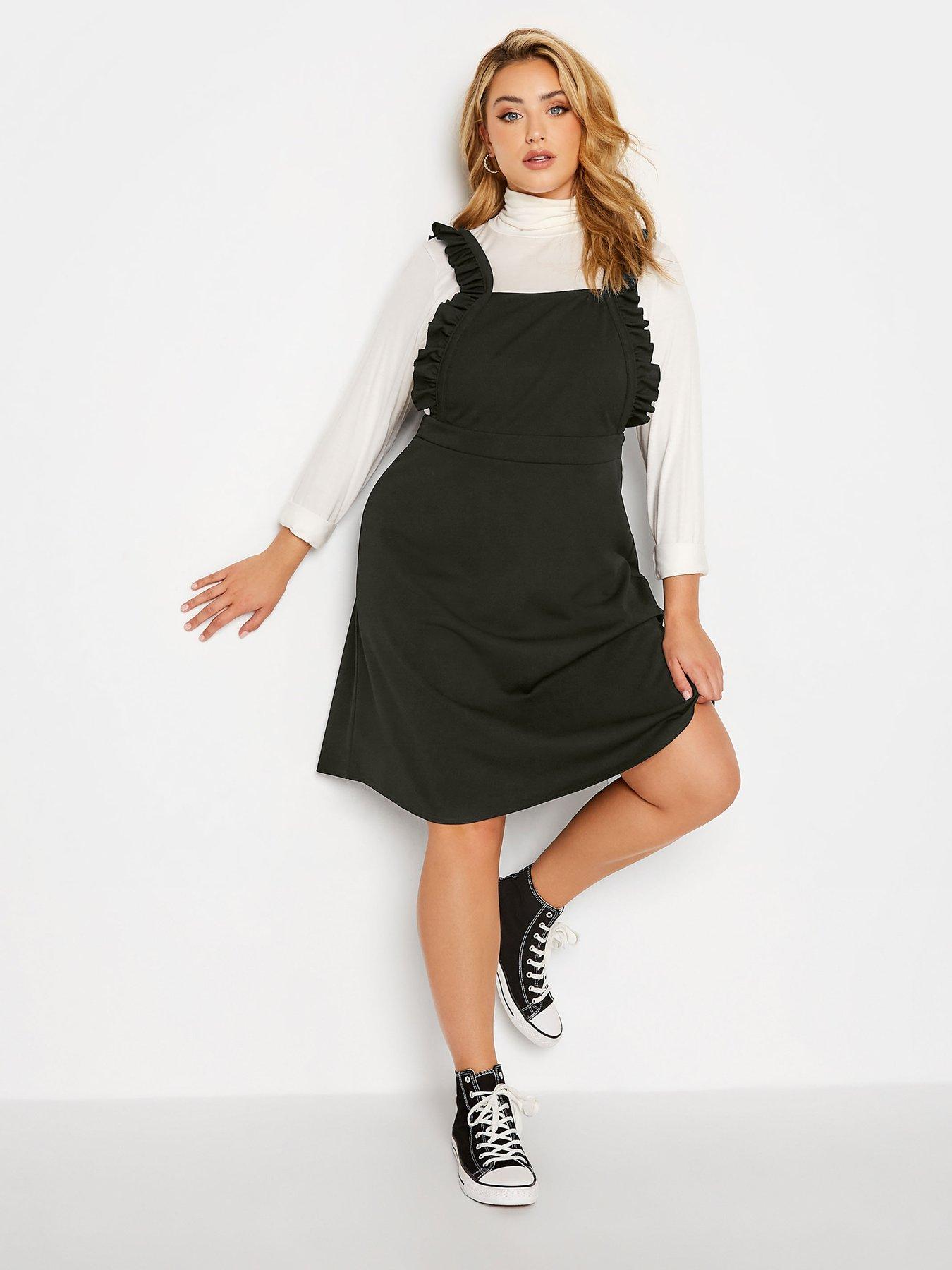 Black frill pinafore clearance dress