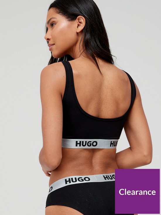 stillFront image of hugo-boss-glitter-logo-waistband-bralette-black