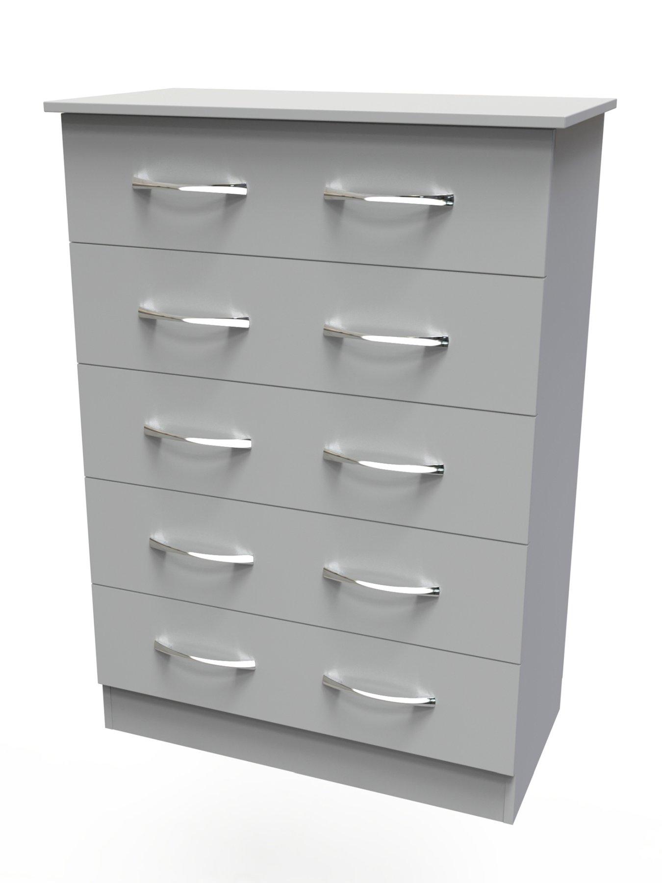 image of swift-elton-part-assemblednbsp3-piece-package-3-door-mirrored-wardrobe-5-drawer-chest-and-2-bedside-chestsnbsp--fscreg-certified