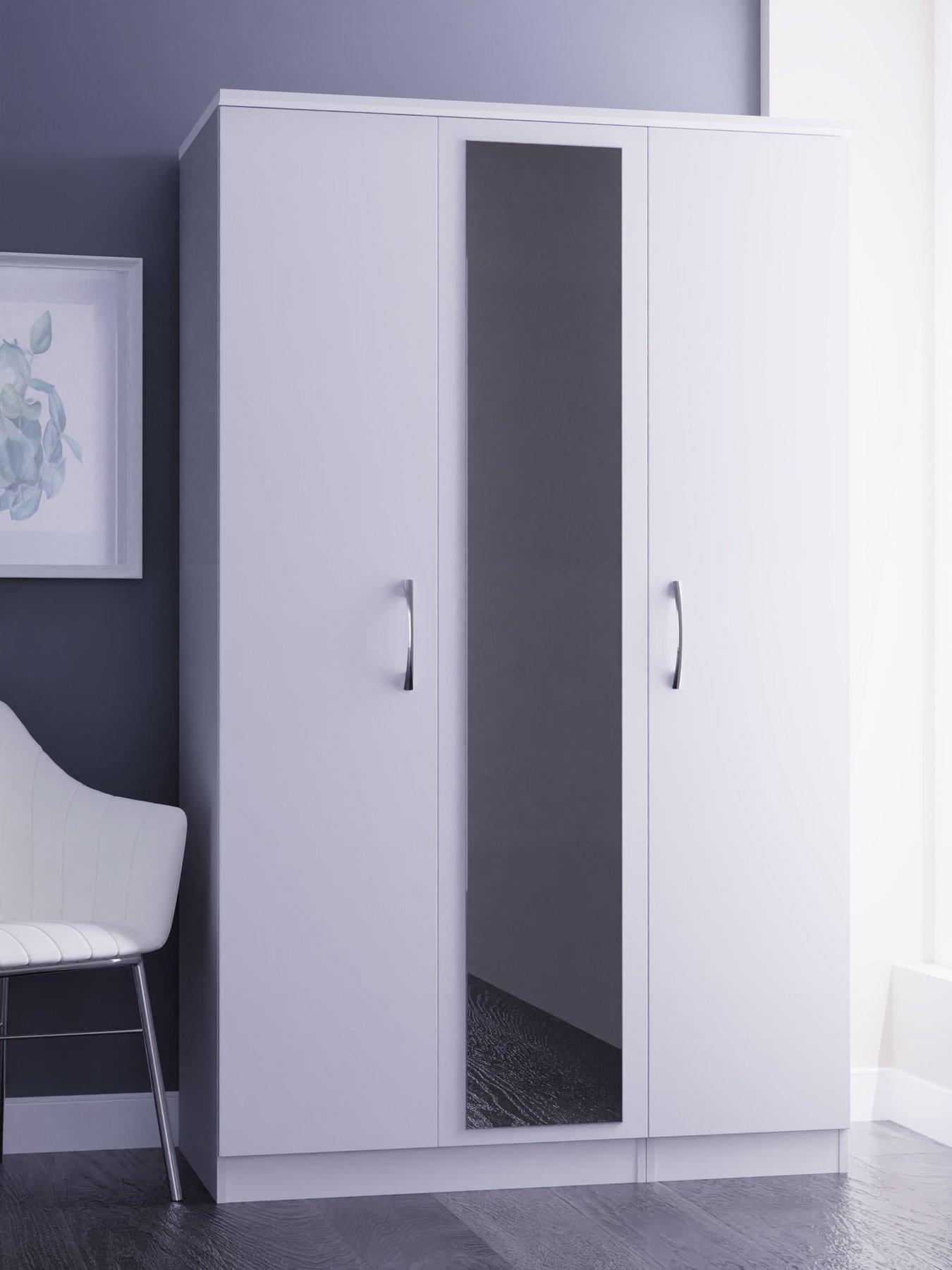 undefined Elton Part Assembled 3 Door Mirrored Wardrobe - FSC® Certified