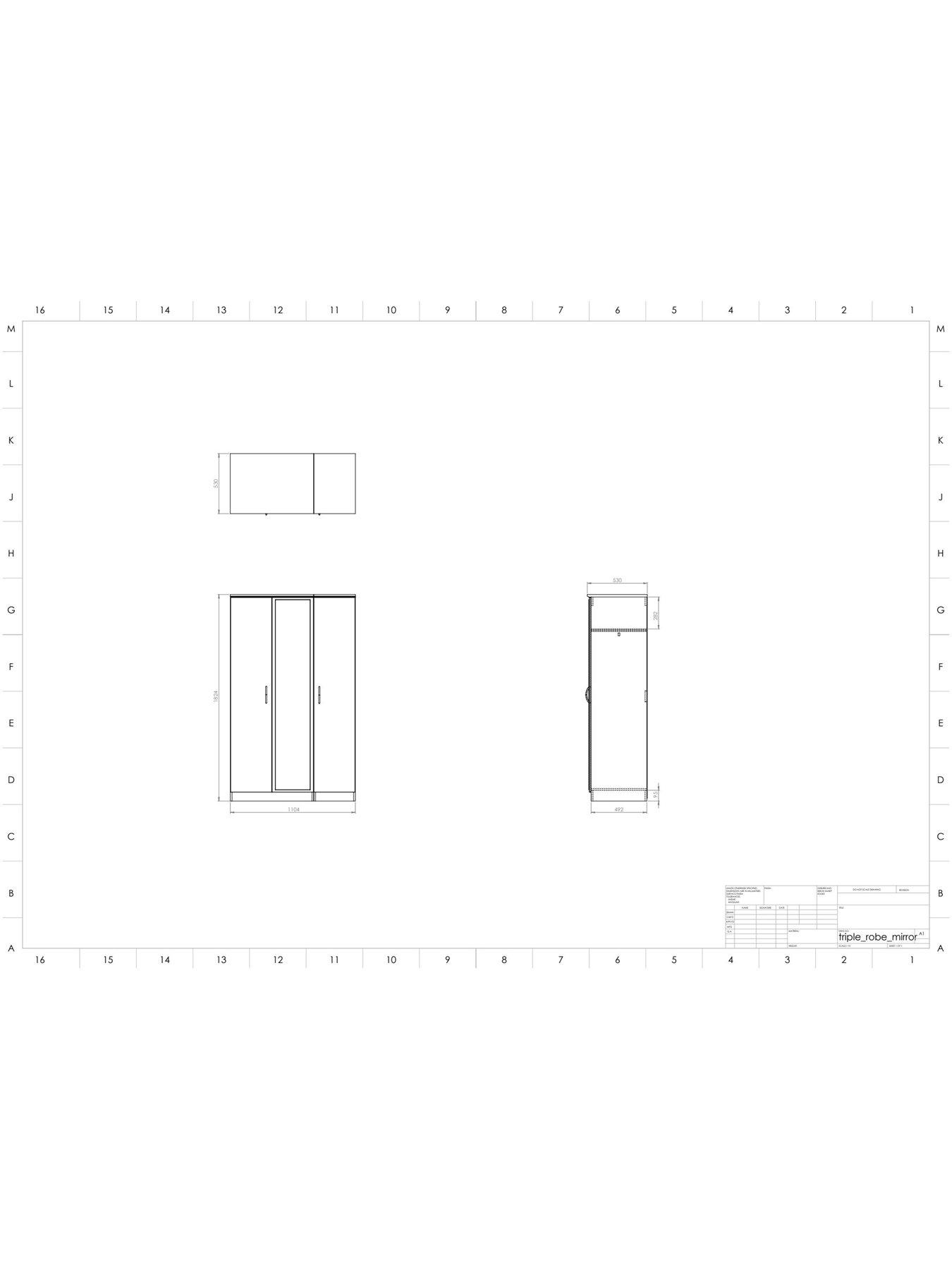 Image 7 of 8 of SWIFT Elton Part Assembled&nbsp;3 Door Mirrored Wardrobe&nbsp;- FSC&reg; Certified